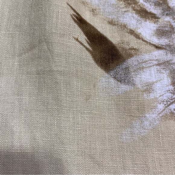 J Jill Floral Linen Cream Brown Ruffle Skirt Sz S - Picture 14 of 16